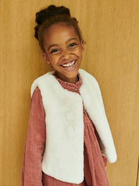 -Gilet sans manches fille fausse fourrure 