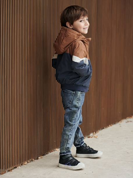 Blouson coupe-vent garçon colorblock COLORBLOCK CHAMOIS+vert - vertbaudet enfant 