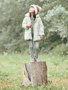 Doudoune longue à capuche fille doublée sherpa  - vertbaudet enfant