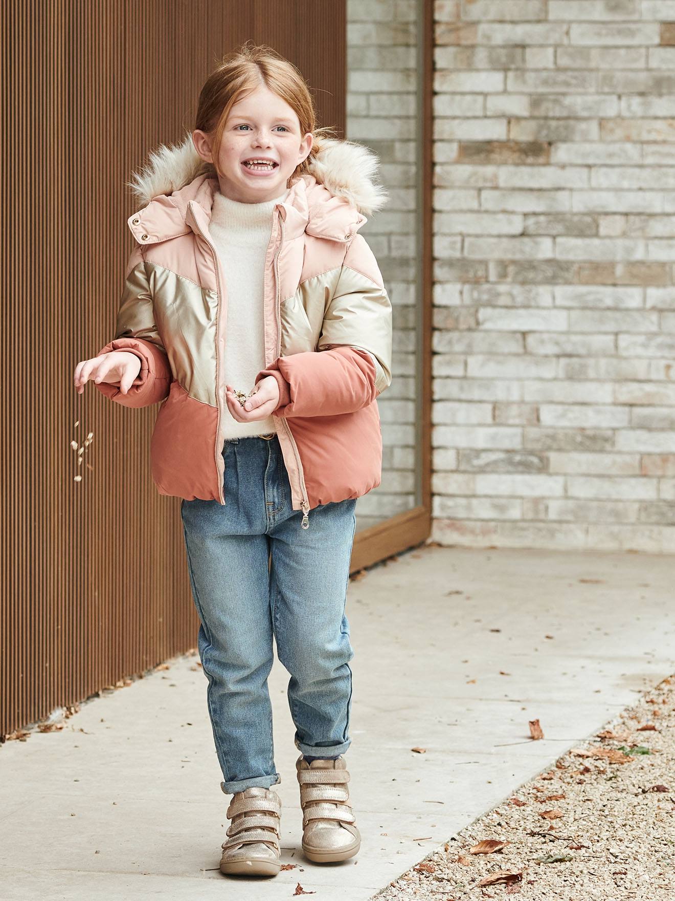 Doudoune Légère Enfant Doudoune Sans Manches Fille Colorblock - VERTBAUDET - Rose Poudré Taille 10 Ans Manteau Bébé Fille Vertbaudet - 5