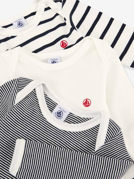 Lot de 3 bodies manches longues blanc+lot blanc - vertbaudet enfant 