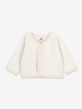 Baby-Jumpers, Cardigans & Sweaters-Quilted Double Knit Cardigan for Babies - PETIT BATEAU