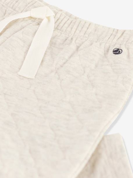 Quilted Double Knit Trousers for Babies - PETIT BATEAU marl beige - vertbaudet enfant 