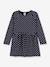 Dotted Long Sleeve Fleece Dress for Children, Petit Bateau navy blue - vertbaudet enfant 