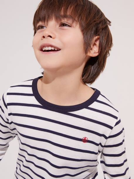 Pyjama marinière garçon écru - vertbaudet enfant 