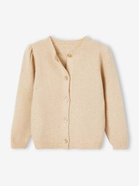Girls-Cardigans, Jumpers & Sweatshirts-Cardigans-Iridescent Cardigan with Sequins, for Girls