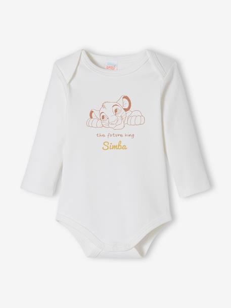 Pack of 2 Bodysuits, The Lion King by Disney®, for Babies YELLOW DARK SOLID WITH DESIGN - vertbaudet enfant 