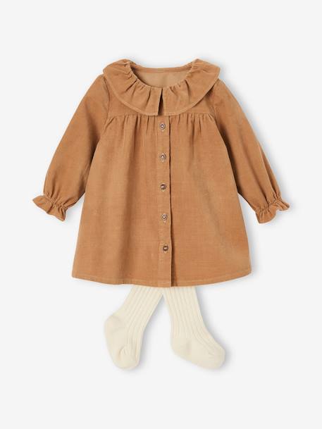 Corduroy Dress & Tights for Babies  - vertbaudet enfant 