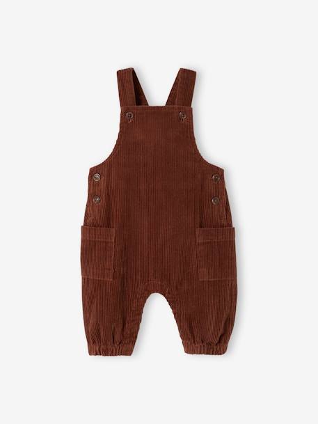 Corduroy Dungarees + Bodysuit Outfit for Babies beige - vertbaudet enfant 