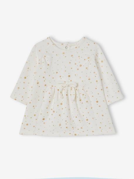 Set of 2 Items: Printed Dress + Tights for Babies beige - vertbaudet enfant 