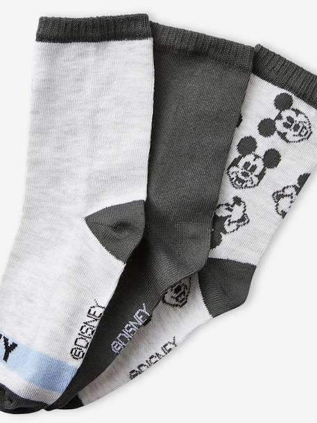 Pack of 3 Pairs of Mickey Mouse Socks by Disney® GREY DARK SOLID - vertbaudet enfant 