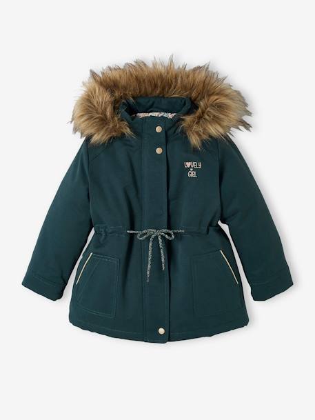 Parka fille 3 en 1 hiver à capuche DARK GREEN+kaki+PURPLE DARK+vert de gris - vertbaudet enfant 