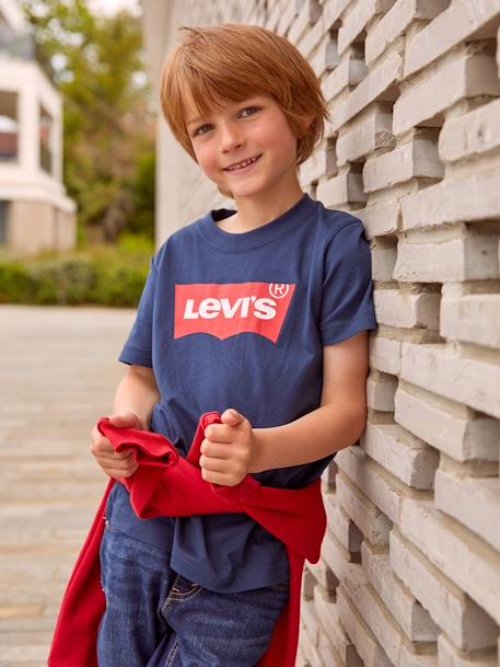 Batwing T-Shirt for Babies, by Levi's® navy blue+red - vertbaudet enfant 