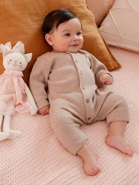 Long Sleeve Jumpsuit in Rib Knit for Babies  - vertbaudet enfant