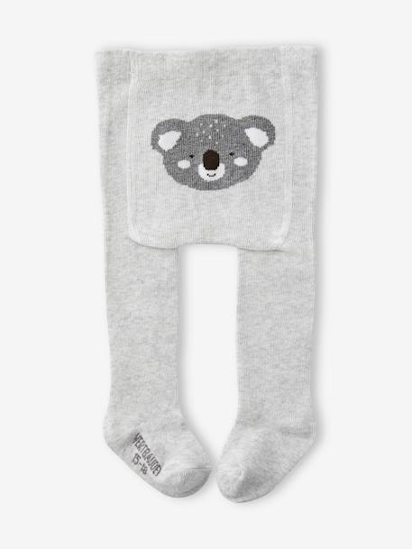 Koala Tights for Baby Girls marl grey - vertbaudet enfant 