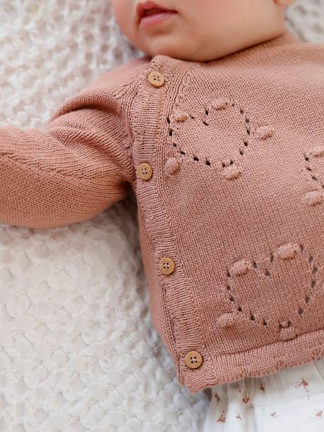Cardigan-like Top for Newborn Babies BROWN LIGHT SOLID WITH DESIGN+ecru - vertbaudet enfant 