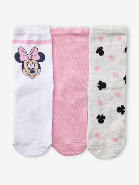 Pack of 3 Pairs of Minnie Mouse Socks by Disney® PINK MEDIUM SOLID - vertbaudet enfant 