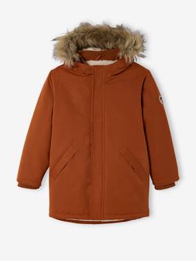 Hooded Parka with Sherpa Lining & Recycled Polyester Padding, for Boys  - vertbaudet enfant