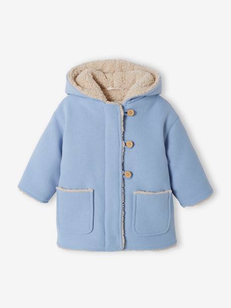 Woollen Coat, Faux Fur Lining, for Babies  - vertbaudet enfant 