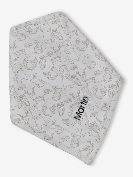 Beanie + Mittens + Scarf + Pouch in Printed Jersey Knit, for Babies taupe - vertbaudet enfant 