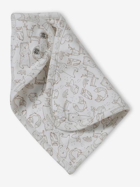 Beanie + Mittens + Scarf + Pouch in Printed Jersey Knit, for Babies taupe - vertbaudet enfant 