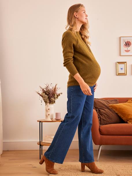 Jean Wide Leg de grossesse entrejambe 78 cm Bleu denim - vertbaudet enfant 