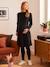 Dual Fabric Sweater Dress, Maternity & Nursing Special BLACK DARK SOLID - vertbaudet enfant 