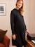 Dual Fabric Sweater Dress, Maternity & Nursing Special BLACK DARK SOLID - vertbaudet enfant 