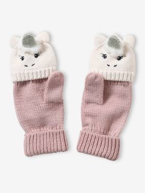 Girls-Accessories-Winter Hats, Scarves, Gloves & Mittens-Knitted Unicorn Mittens/Gloves for Girls