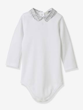 Organic Cotton Bodysuit with Small Square Collar for Babies, by CYRILLUS  - vertbaudet enfant