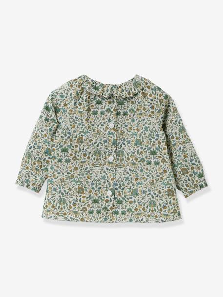 Blouse in Liberty Fabric for Babies, by Cyrillus printed green+printed pink - vertbaudet enfant 