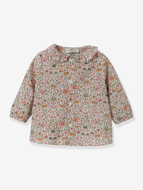 Blouse in Liberty Fabric for Babies, by Cyrillus printed green+printed pink - vertbaudet enfant 
