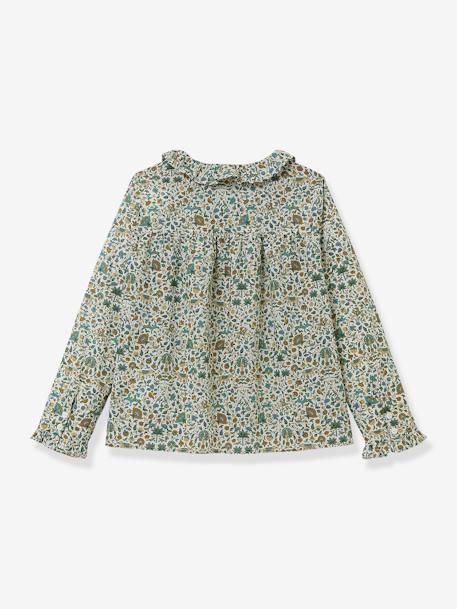 Blouse in Liberty® Imran Fabric for Girls, by CYRILLUS printed green - vertbaudet enfant 