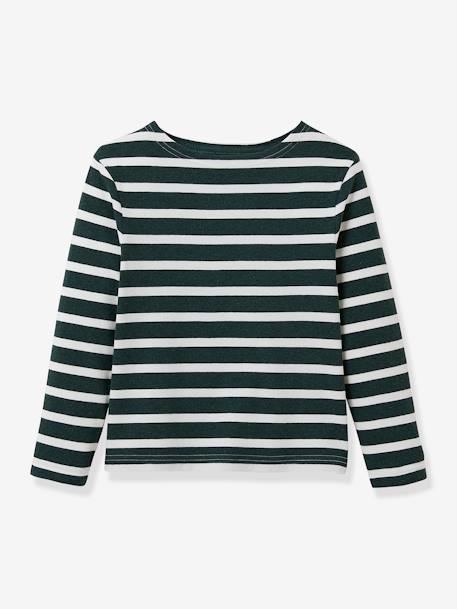 Sailor-Stripe Top for Boys - Organic Cotton, by CYRILLUS +striped green - vertbaudet enfant 