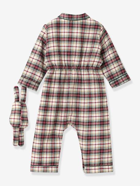 Christmas Set for Babies: Sleepsuit & Comforter, by CYRILLUS chequered red - vertbaudet enfant 