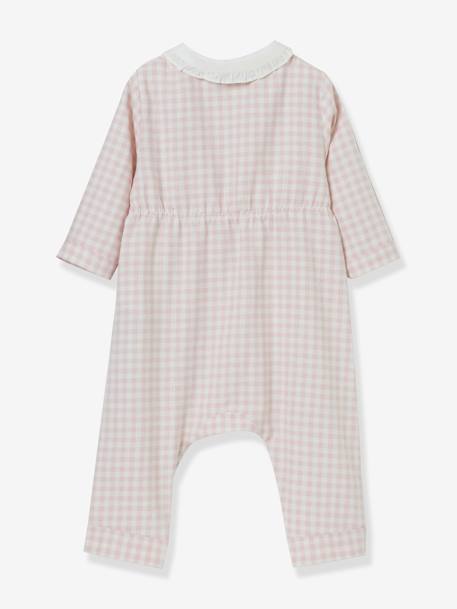 Chequered Sleepsuit for Babies, by CYRILLUS rose - vertbaudet enfant 
