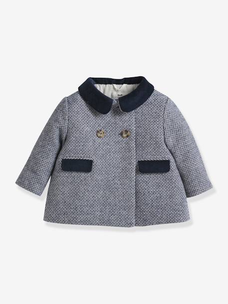 Elegant Woollen Coat for Babies, by CYRILLUS navy blue - vertbaudet enfant 