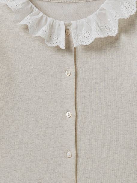 Fleece Sweatshirt for Girls, by Cyrillus marl beige - vertbaudet enfant 