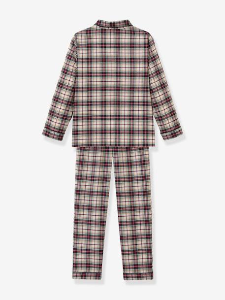 Christmas Flannel Pyjamas with Tartan Print, by CYRILLUS ecru - vertbaudet enfant 