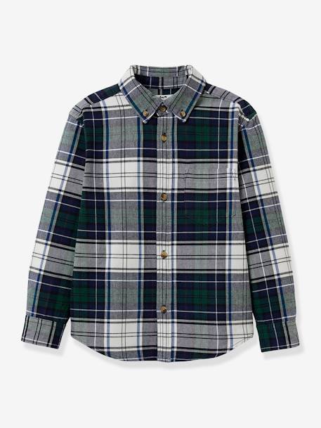 Oxford Shirt with Large Checks, for Boys, by CYRILLUS green - vertbaudet enfant 