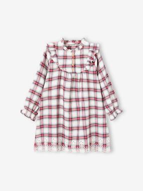 Girls-Dresses-Chequered Flannel Dress for Girls