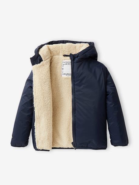 Parka garçon 3 en 1 blouson amovible kaki+lichen+Marine grisé+noix de pécan - vertbaudet enfant 