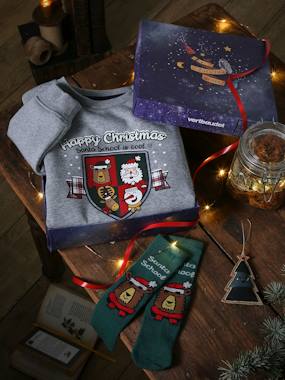 Boys-Cardigans, Jumpers & Sweatshirts-Sweatshirts & Hoodies-Christmas Combo: Sweatshirt with Emblem & Socks, for Boys