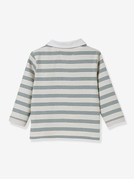 Rugby Shirt in Organic Cotton for Babies, by CYRILLUS striped green - vertbaudet enfant 