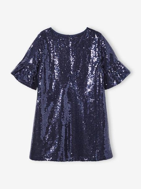 Sequinned Dress, Ruffle on the Sleeves, for Girls  - vertbaudet enfant 