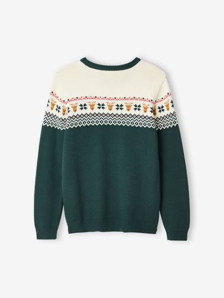 Jacquard Jumper for Adults, Christmas Special, Family Capsule Collection fir green+red - vertbaudet enfant 