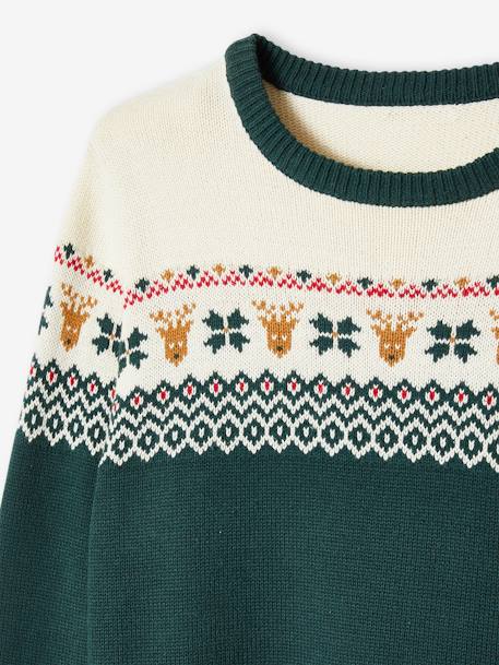 Jacquard Jumper for Adults, Christmas Special, Family Capsule Collection fir green+red - vertbaudet enfant 