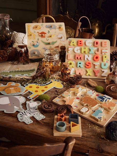 Puzzle à encastrer Les amis de la Forêt en bois FSC® vert - vertbaudet enfant 