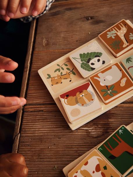 Animals Lotto in FSC® Wood BEIGE LIGHT SOLID WITH DESIGN - vertbaudet enfant 