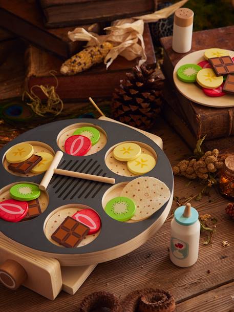 Pancake Party Set in FSC® Wood GREY DARK SOLID - vertbaudet enfant 